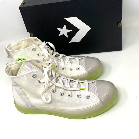 Converse Ctas CK HI Egret Pale High Top Beige Green Mens Canvas Sneakers A00416C - Picture 5 of 10